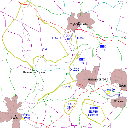 Overview map; click name on map to see course detail.